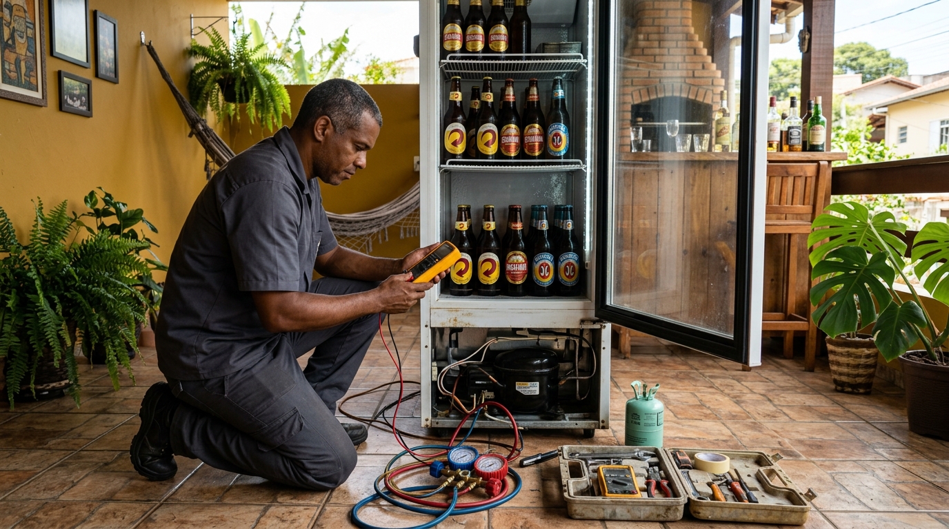 Manutenção da placa eletrônica de cervejeira em Anavec, Limeira‑SP