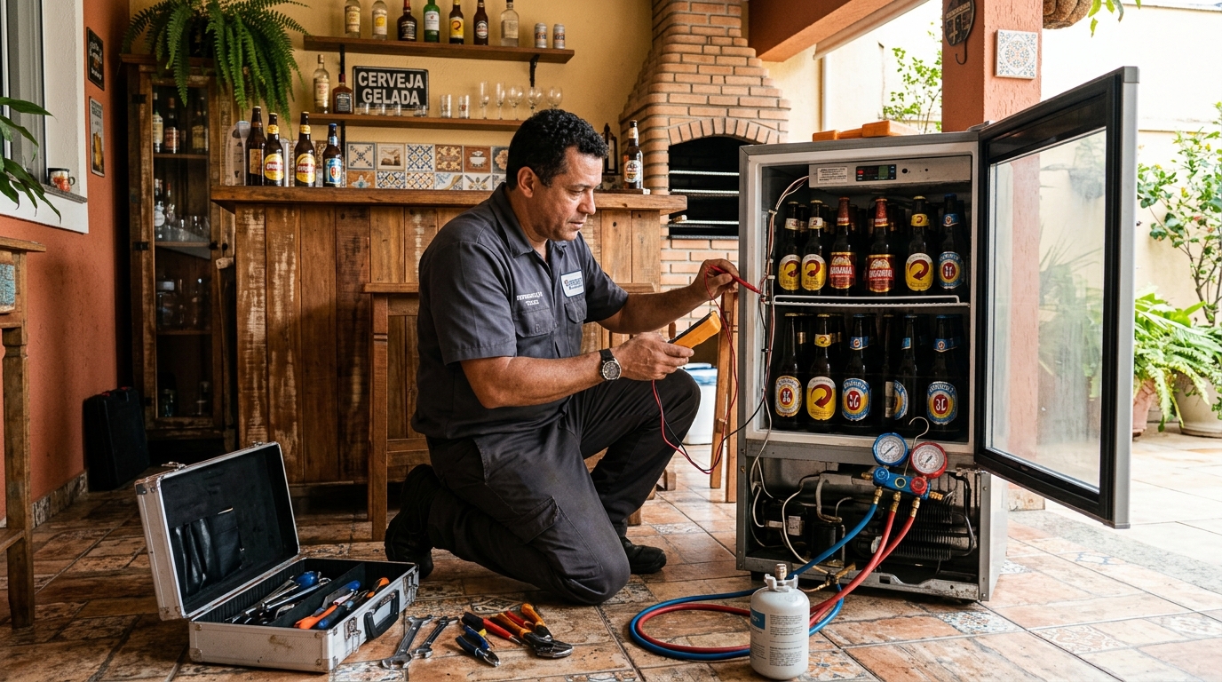 Aplicação de gás refrigerante em cervejeira atendida em Anavec, Limeira‑SP